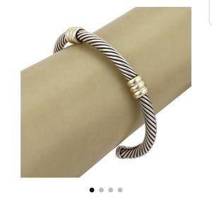 David Yurman 5mm 2 station ss & 14 karat gold